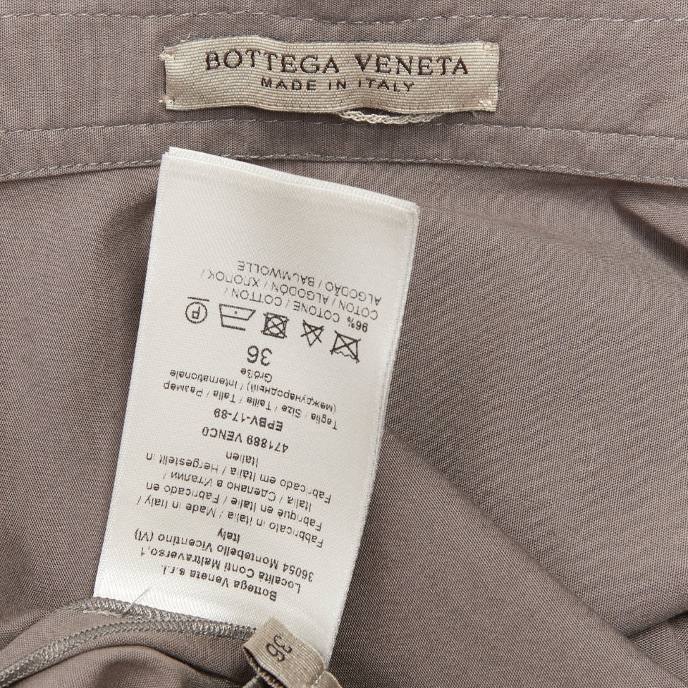 BOTTEGA VENETA grey cotton adjustable 2 sided utility flare midi skirt IT36 XXS