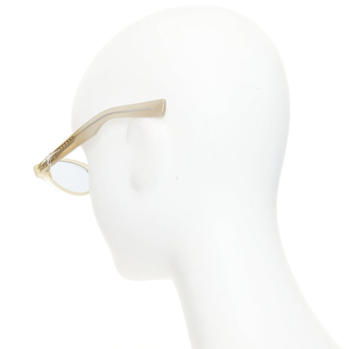 GENTLE MONSTER 2025 BOLD Odd IC3 ivory acetate blue lens oval sunglasses