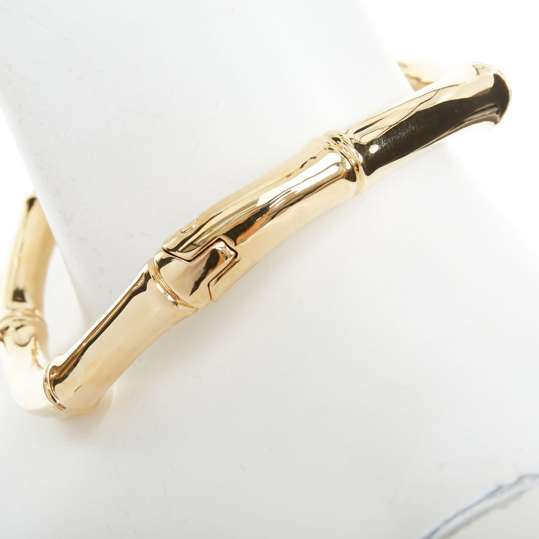 GUCCI 2025 Runway Ancora bamboo motif yellow gold tone brass choker necklace