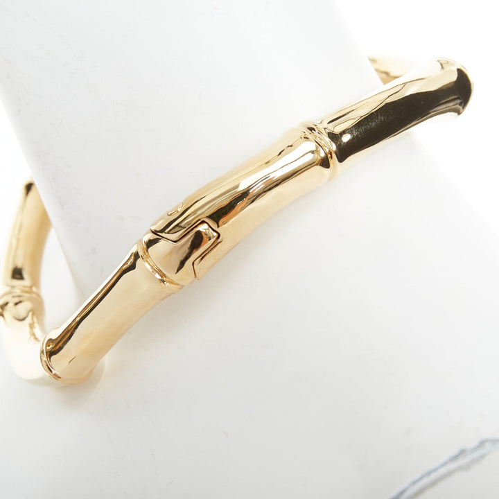 GUCCI 2025 Runway Ancora bamboo motif yellow gold tone brass choker necklace
