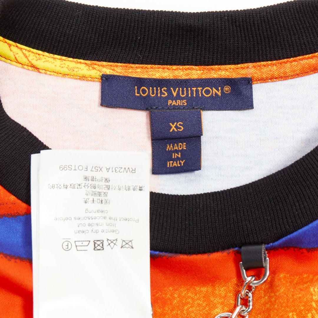 LOUIS VUITTON 2023 Salk Institute orange city print LV chain tshirt XS