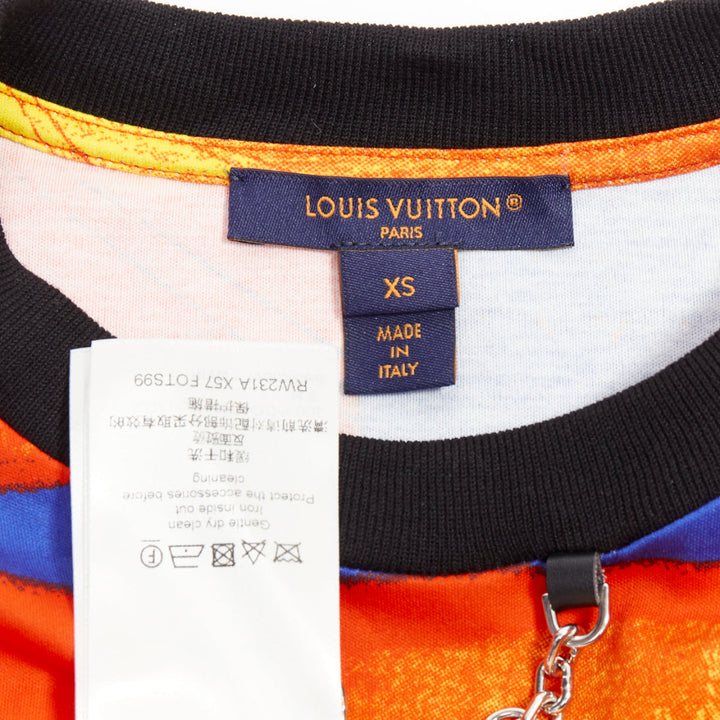 LOUIS VUITTON 2023 Salk Institute orange city print LV chain tshirt XS