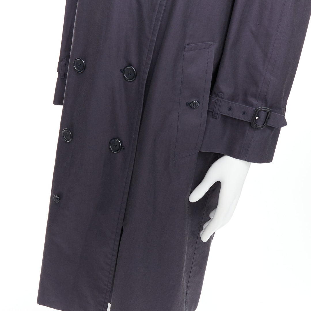 BURBERRY Vintage Made To Measure grey cotton trench coat EU46 S