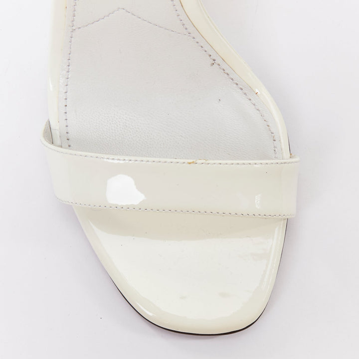 rare PRADA 2018 Flame Wedge white neon green patent Fire heel sandal EU37