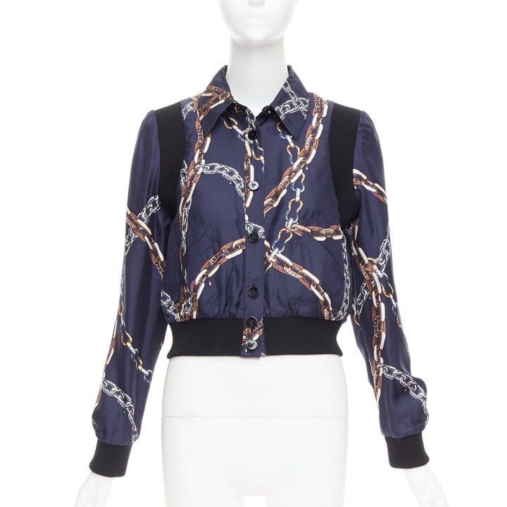 LOUIS VUITTON 2021 Reversible LV monogram cropped bomber jacket FR36 S