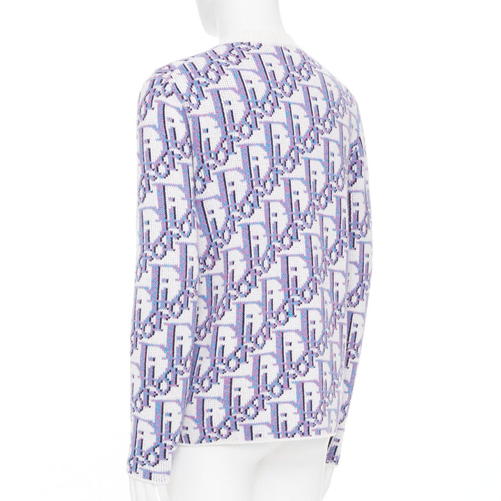 DIOR HOMME Multicolored Oblique jacquard wool cashmere blend sweater S