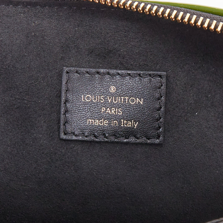 LOUIS VUITTON 2022 Coussin PM green patent monogram embossed trio crossbody bag