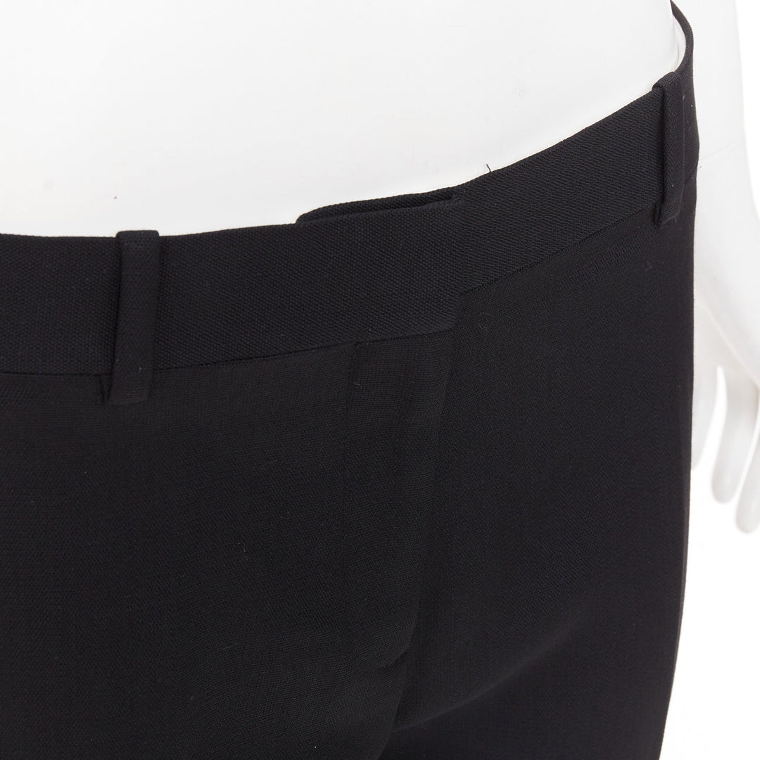 OLD CELINE Phoebe Philo black 100% wool low waist kickflare cropped pants FR36 S