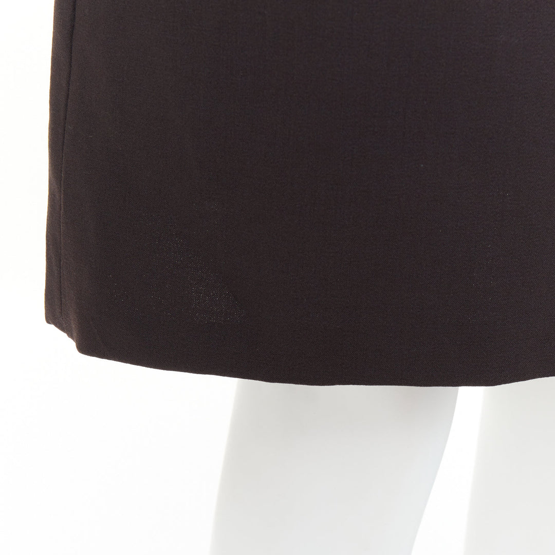 FENDI Vintage brown minimalist mid rise straight knee pencil skirt IT38 XS