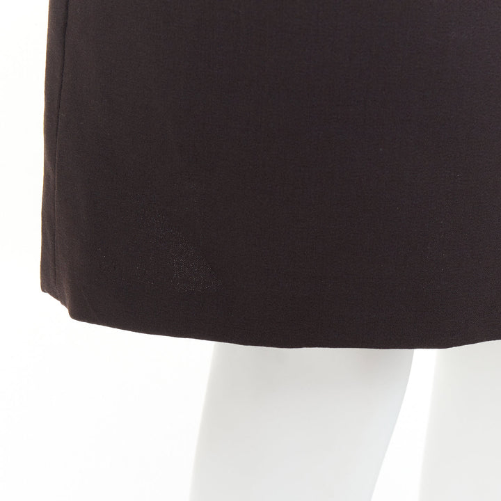 FENDI Vintage brown minimalist mid rise straight knee pencil skirt IT38 XS