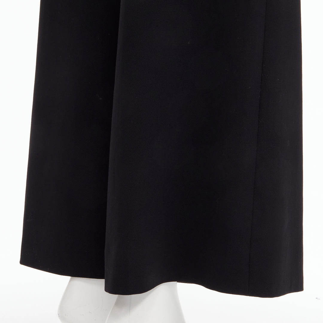 STELLA MCCARTNEY 2015 wool black silver button embellished wide leg pants IT40 S