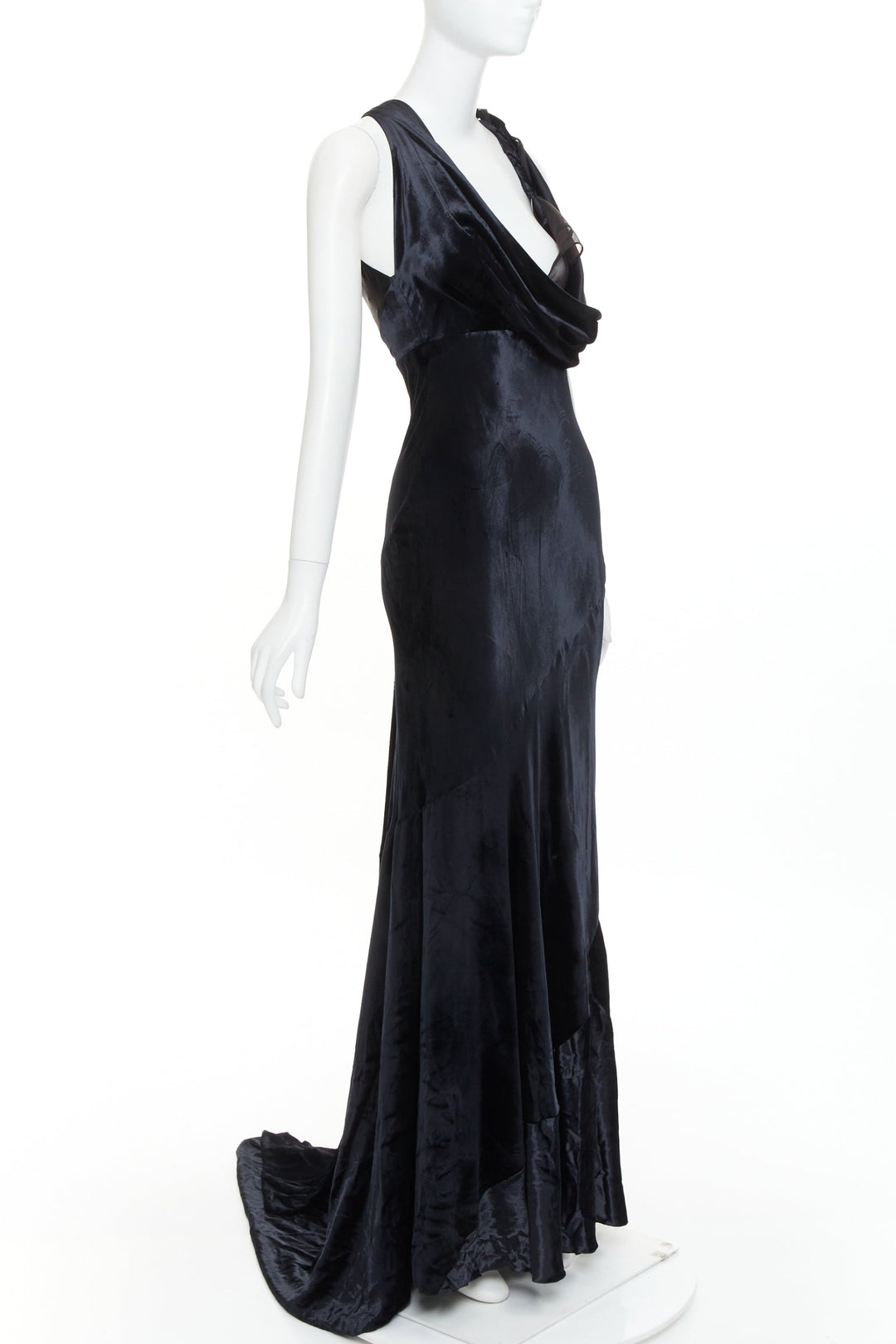 ALEXANDRE VAUTHIER COUTURE black velvet sheer panel mermaid gown