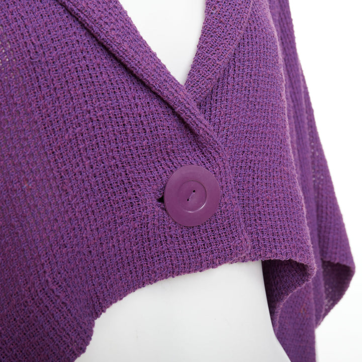 CHLOE Vintage purple cotton blend single button high low cape jacket FR38 M