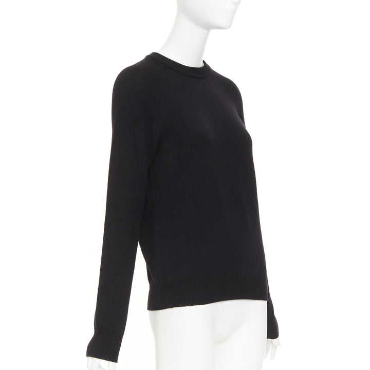 SAINT LAURENT 2016 wool black classic crew neck raglan sleeve pullover sweater S