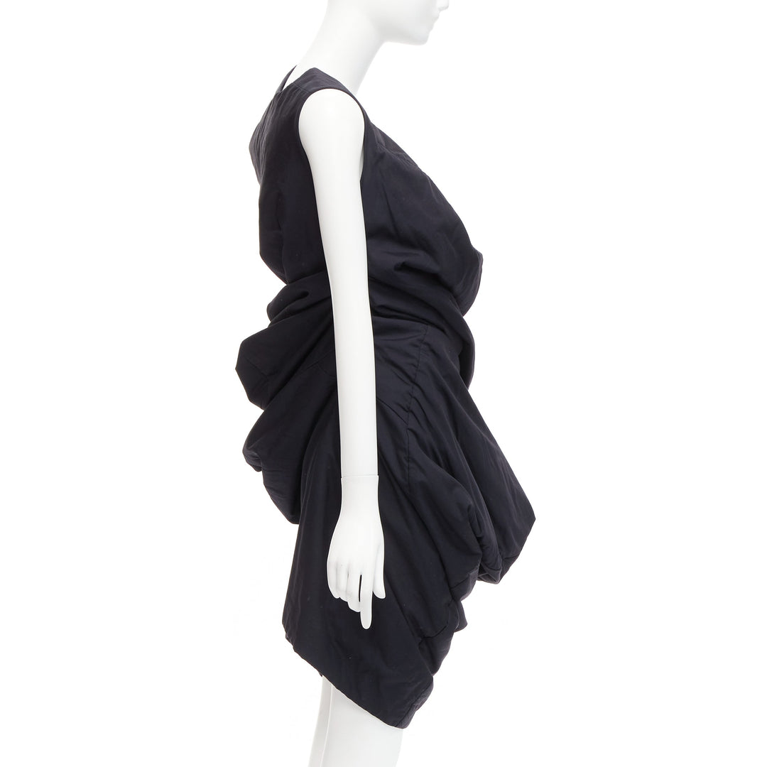 runway COMME DES GARCONS 1997 Lumps Bumps black circle cut asymmetric dress S