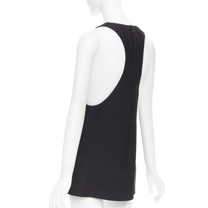 VALENTINO black wool silk Rockstud pockets scoop minid ress IT38 XS
