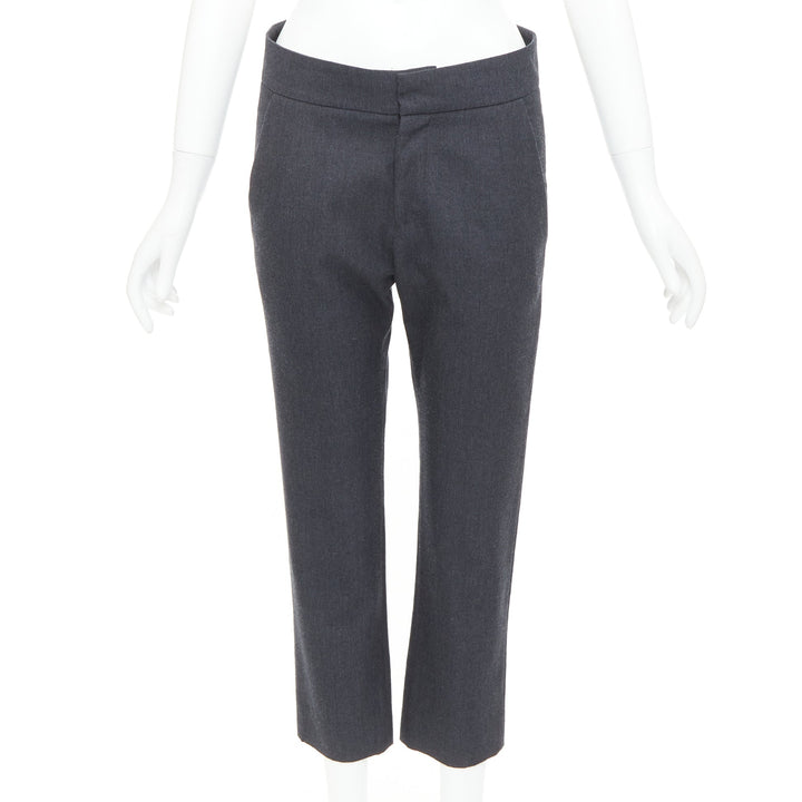 MARNI dark grey twill darted mid waisted cropped capri pants IT38 XS