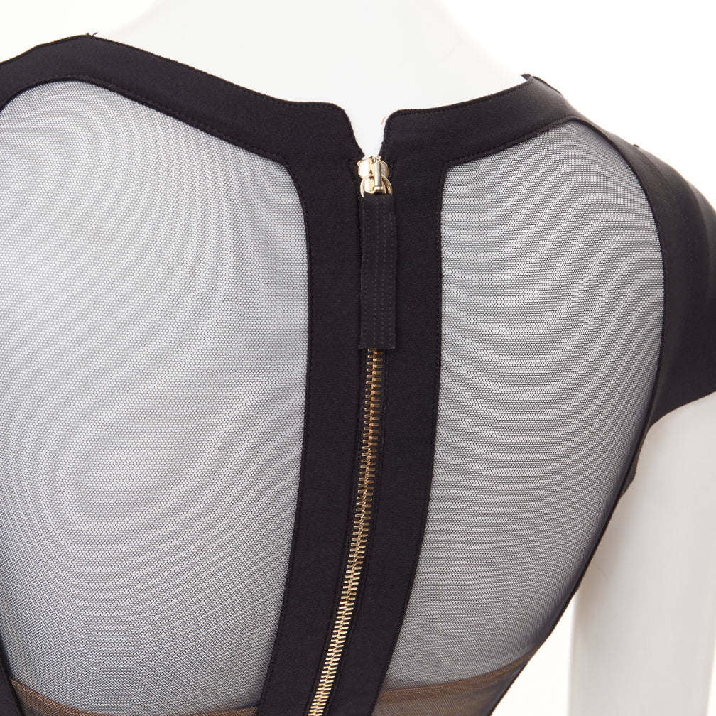 LA PERLA sheer lace underwire embroidery corset cap sleeve crop top 32B
