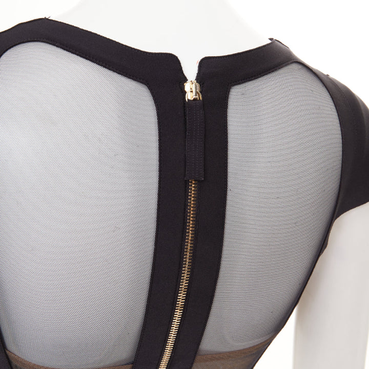 LA PERLA sheer lace underwire embroidery corset cap sleeve crop top 32B