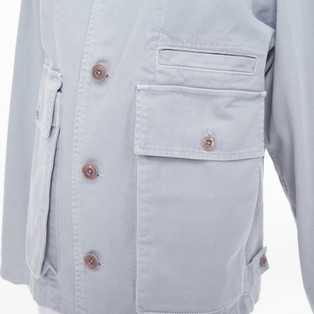 LEMAIRE 2025 snowy blue grey cotton denim boxy workwear utility pocket jacket XS