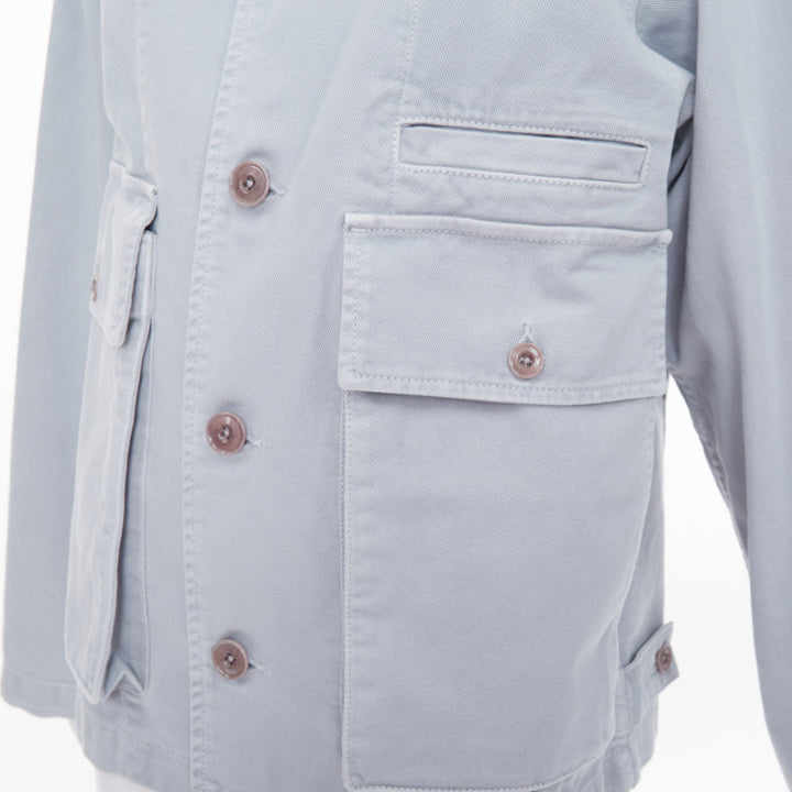 LEMAIRE 2025 snowy blue grey cotton denim boxy workwear utility pocket jacket XS