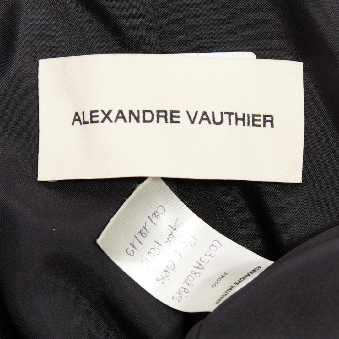 ALEXANDRE VAUTHIER grey wool gold sunburst buttons double breasted blazer jacket