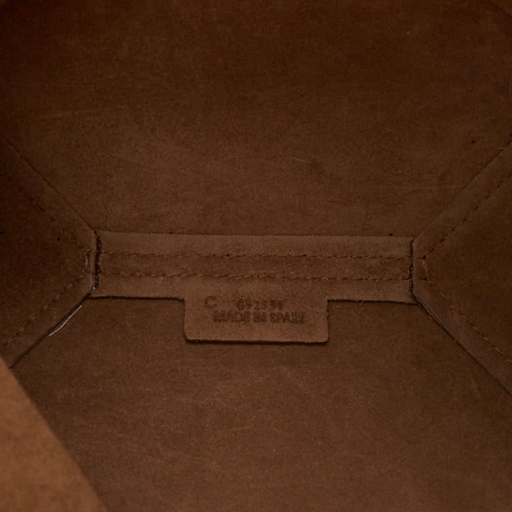 LOEWE 2023 Mini Puzzle Fold Tote sand grey leather gold logo top handle bag