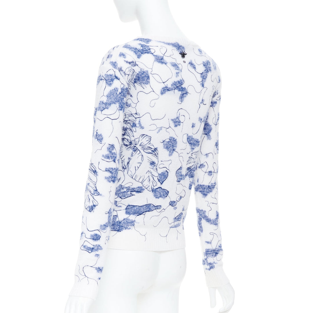 CHRISTIAN DIOR 2020 Around the World embroidered cashmere cotton sweater FR34 XS