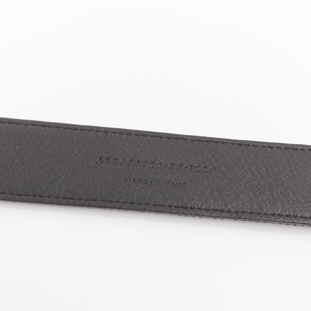 SAINT LAURENT 2021 Heart Buckle black calf hair gold hammered metal belt 65cm