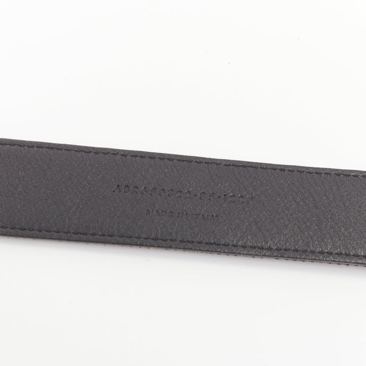 SAINT LAURENT 2021 Heart Buckle black calf hair gold hammered metal belt 65cm