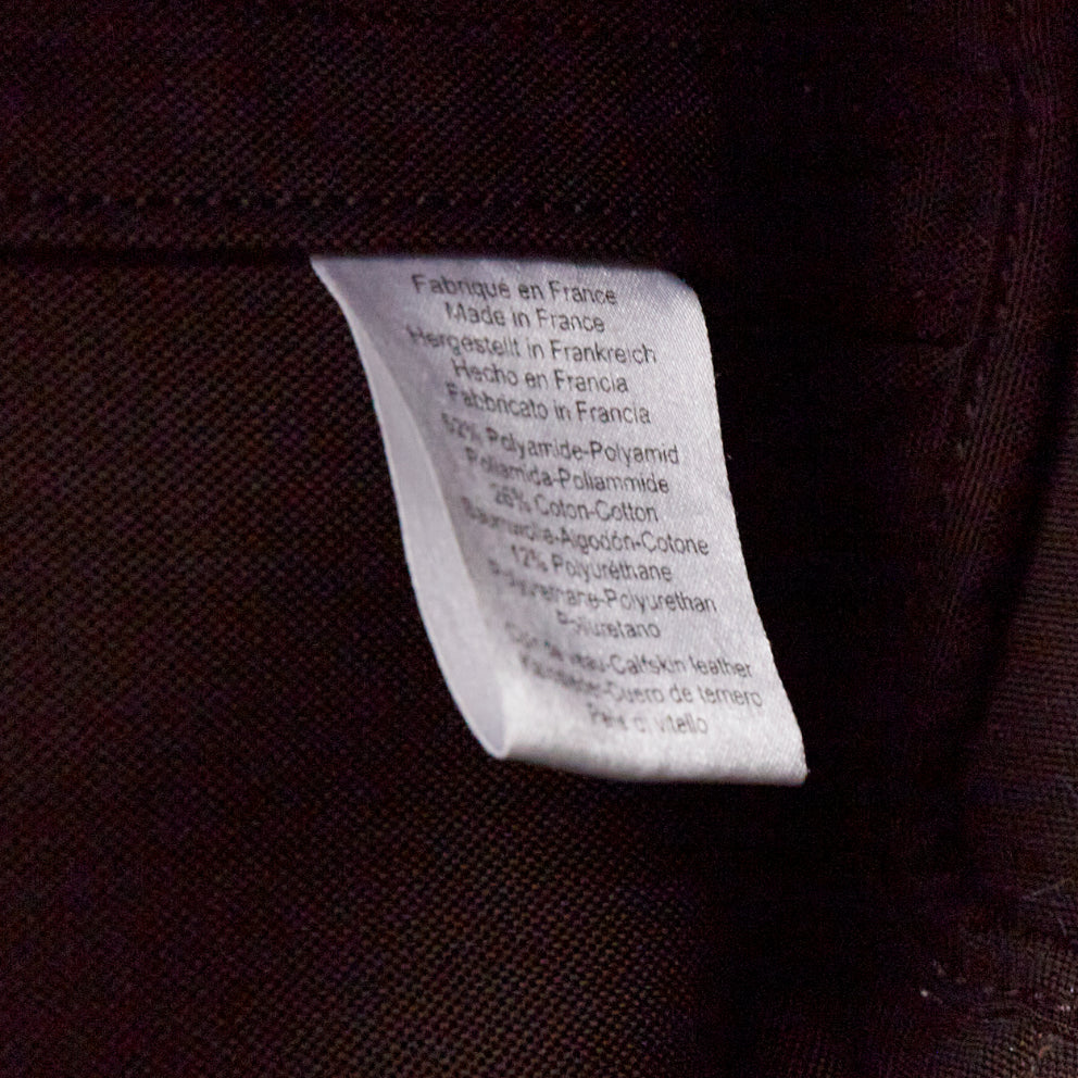 HERMES Sac de Panage Groom burgundy brown canvas logo tote bag