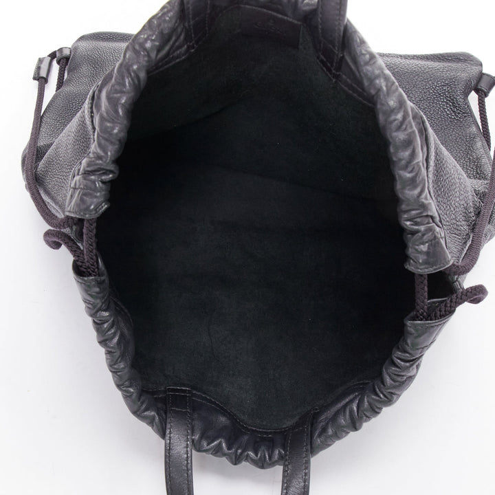 GUCCI 2017 Coco Capitan black leather graffiti drawstring backpack tote bag
