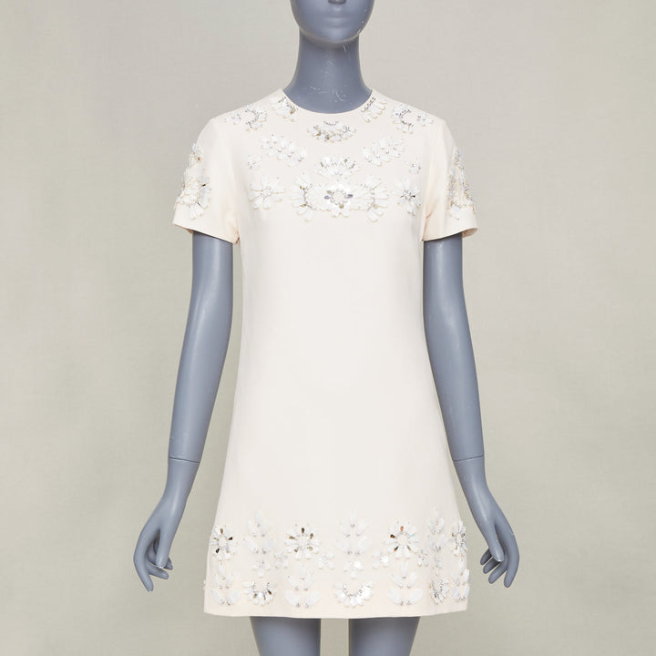 VALENTINO 2021 Bridal San Gallo ivory floral crystal dress IT40 S Meghan Markle