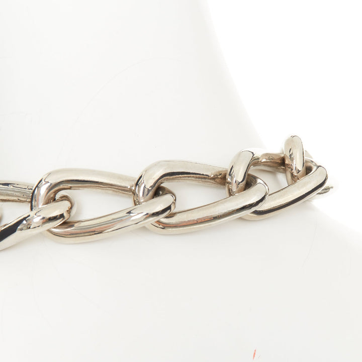 GUCCI 2024 Runway punk oversized link XL GG silver tone choker necklace