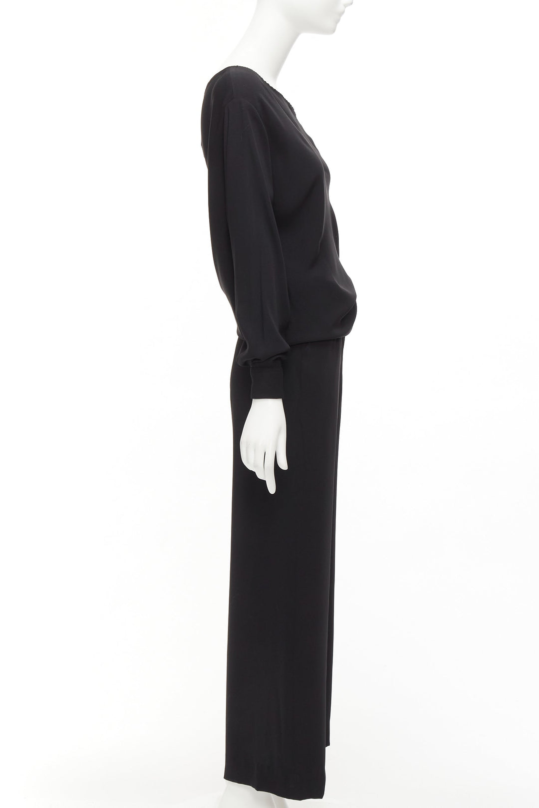MAISON MARGIELA MM6 black one shoulder drape cut cropped jumpsuit FR36 S