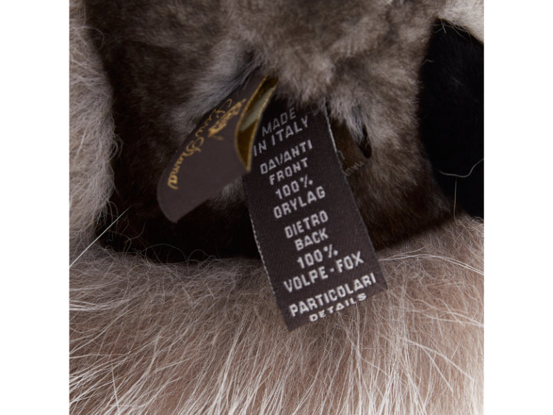 LORO PIANA 100% mink fur My Istrice brown cream Porcupine bag charm keyring