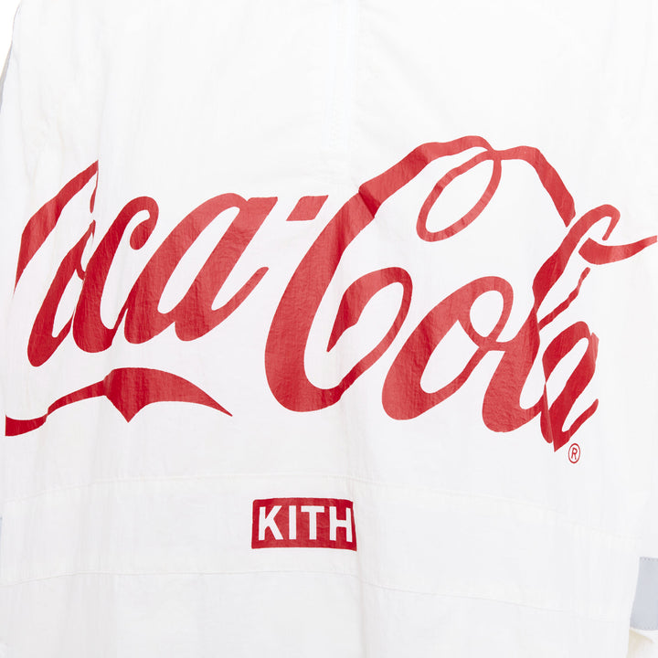 KITH COCA COLA 2019 cream grey reflective nylon quarter zip track sweatshirt S