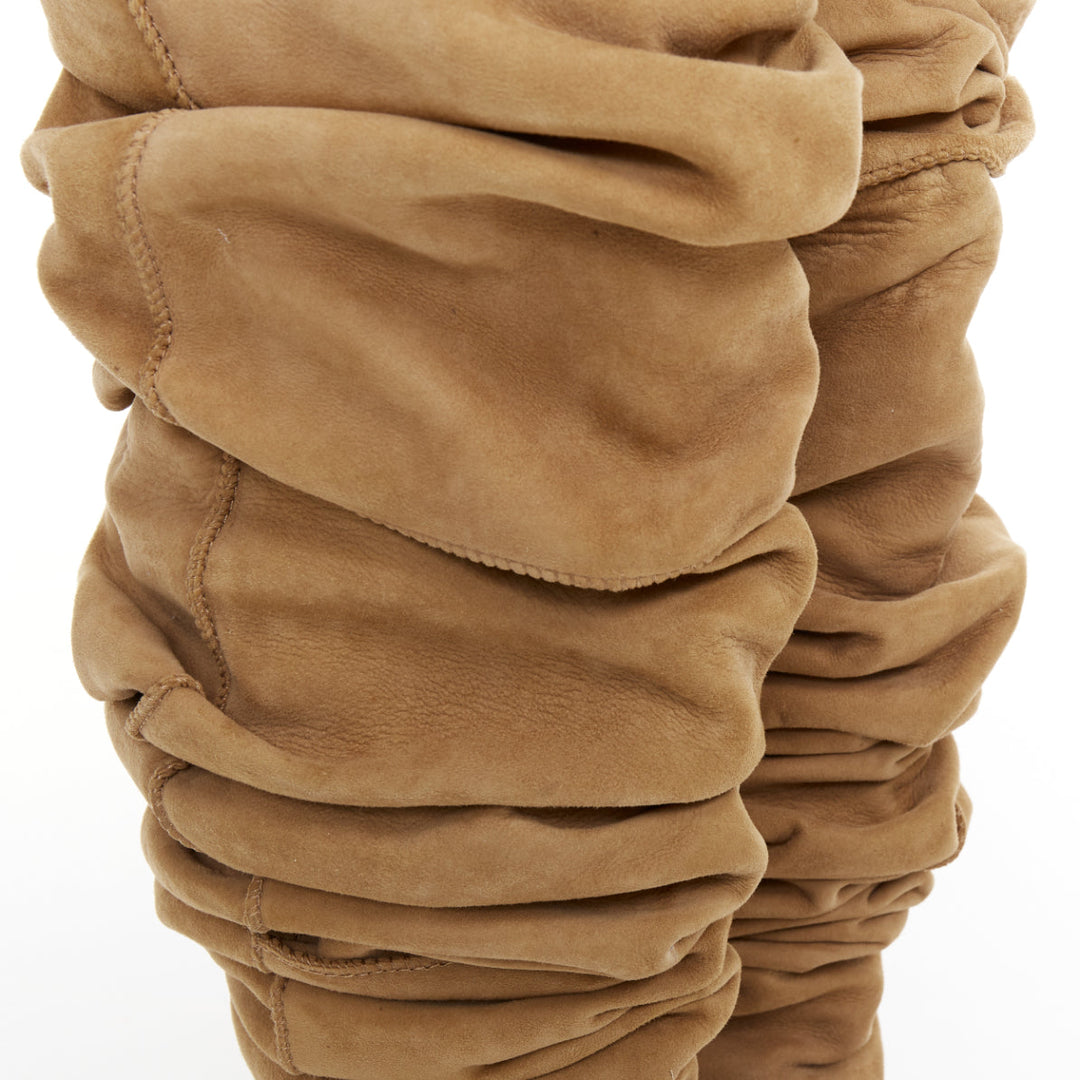 rare Y PROJECT UGG Glenn Martens 2018 Runway brown shearling thigh boots EU40
