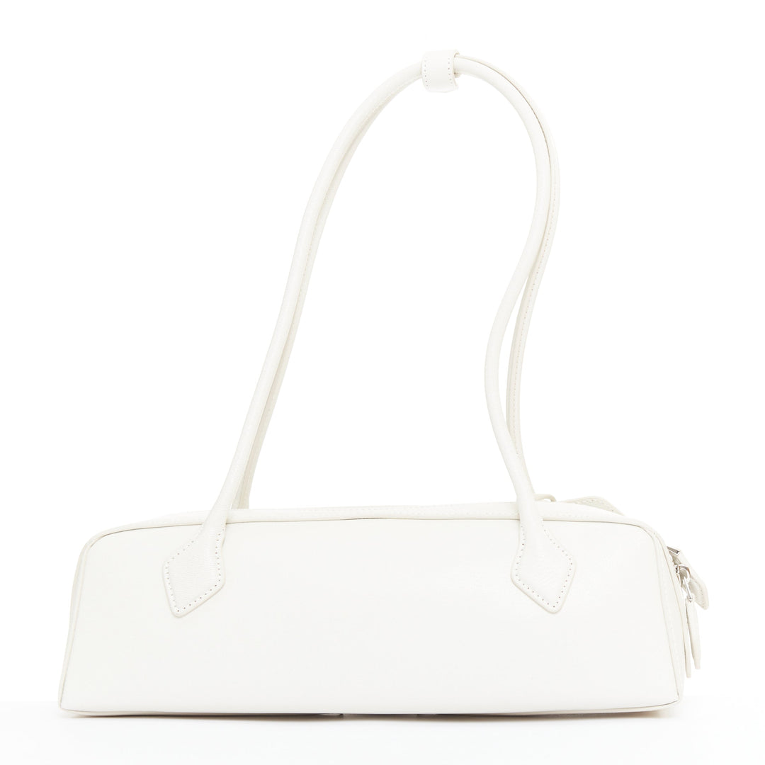 ALAIA Le Teckel Medium off white goat leather long handle east west shoulder bag