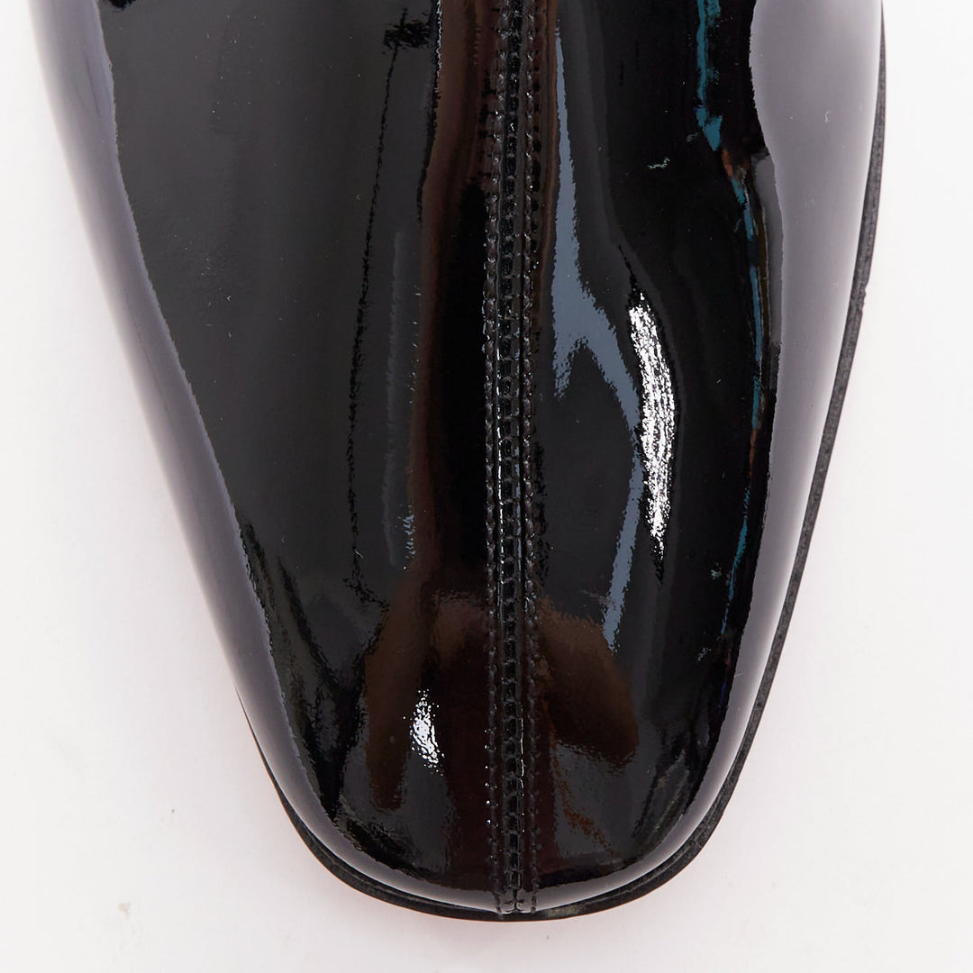 CHRISTIAN LOUBOUTIN Lipsiboot 35 black patent silver Egyptian Column boots EU43