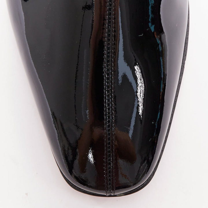 CHRISTIAN LOUBOUTIN Lipsiboot 35 black patent silver Egyptian Column boots EU43