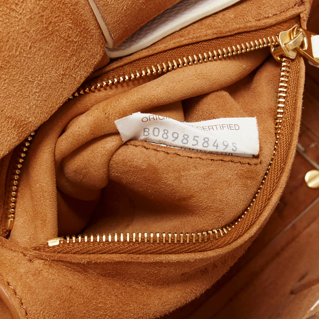 BOTTEGA VENETA Arco white textured intrecciato leather woven small crossbody bag