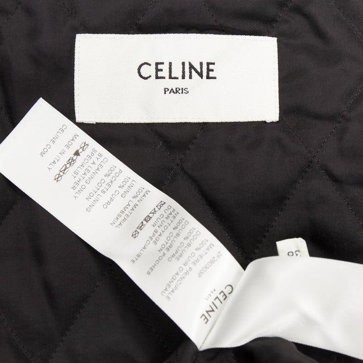 CELINE 2021 Hedi Slimane Chasseur black lambskin button cropped jacket