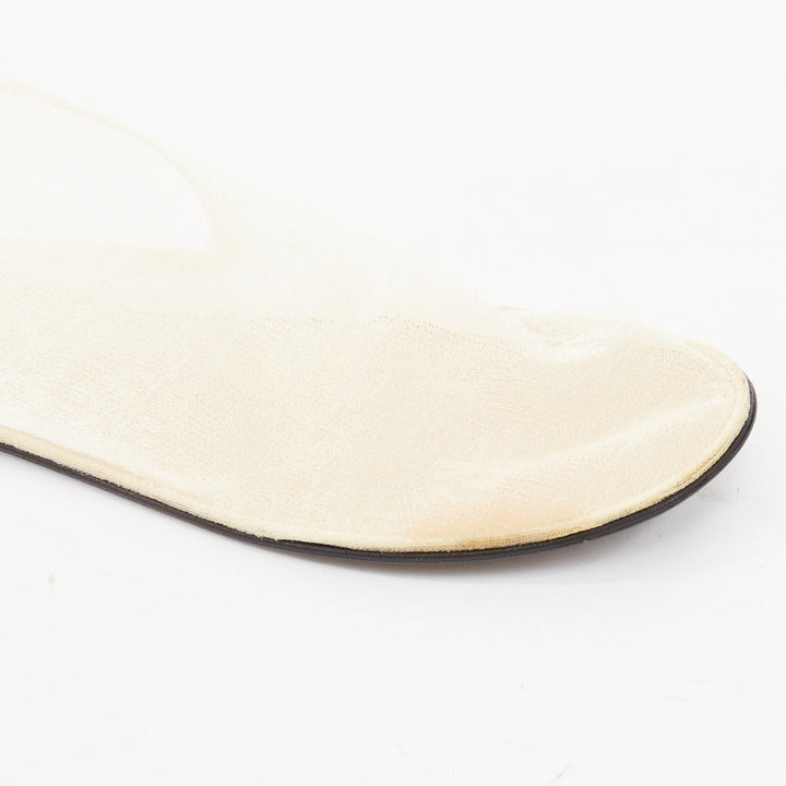 THE ROW Sock Mesh white sheer nylon black leather sole minimal ballet flats EU38