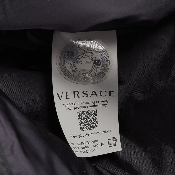 VERSACE La Greca 90's logo black nylon backpack bag