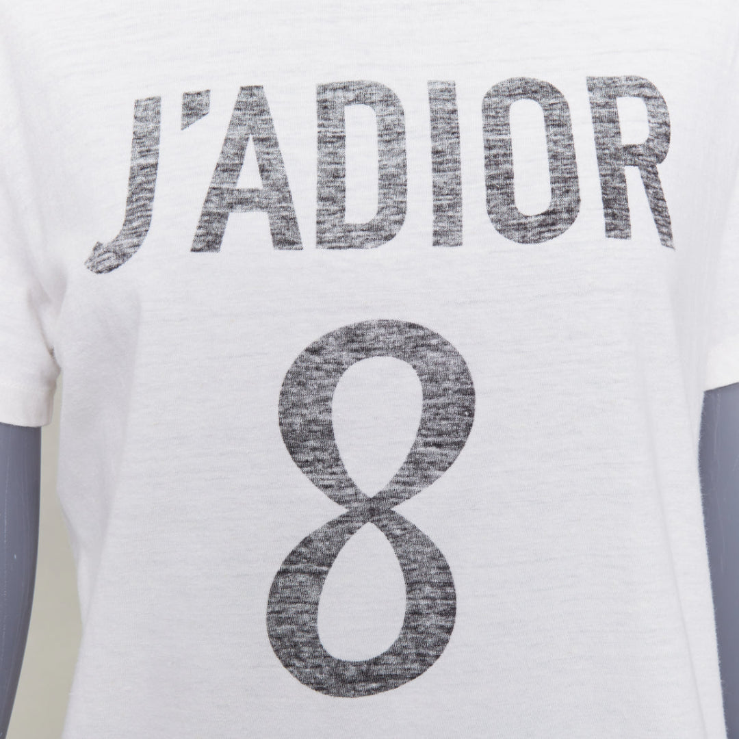 DIOR J'Adior 8 off white  linen grey printed logo CD bee logo tshirt