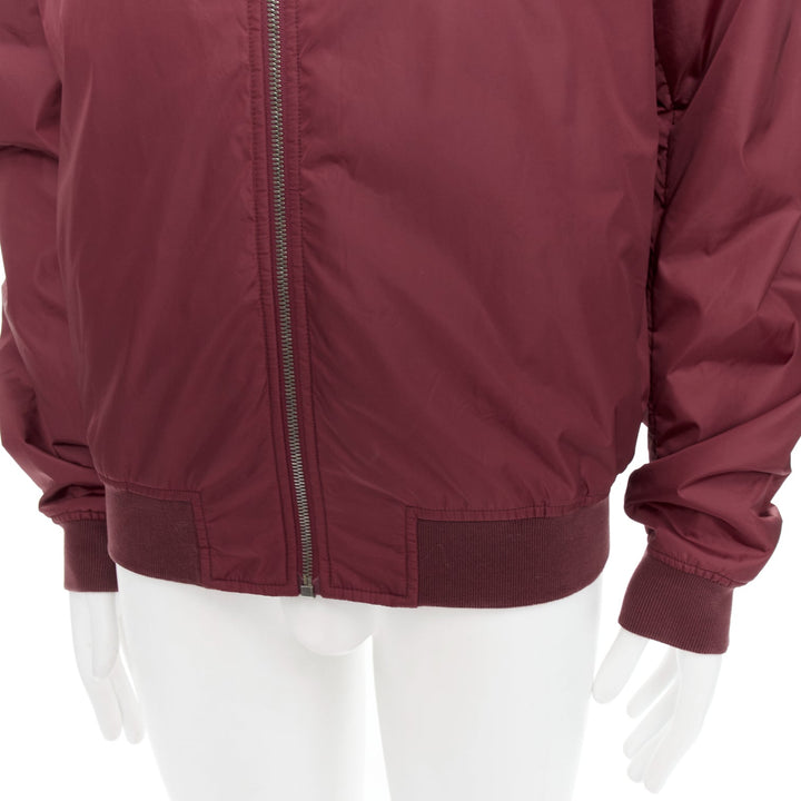 GUCCI 2015 Reversible  burgundy nylon GG monogram zip bomber IT54 XXL