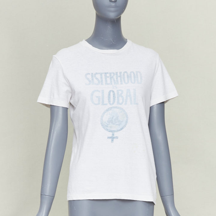 CHRISTIAN DIOR 2019 Sisterhood is Global off white cotton linen slogan shirt