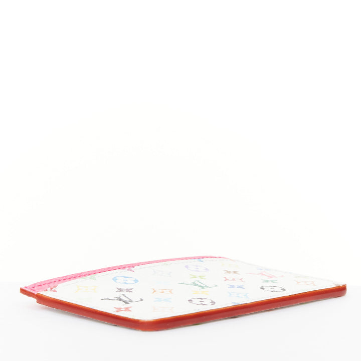 LOUIS VUITTON 2025 Runway Takashi Murakami white Monogram Multicolore cardholder