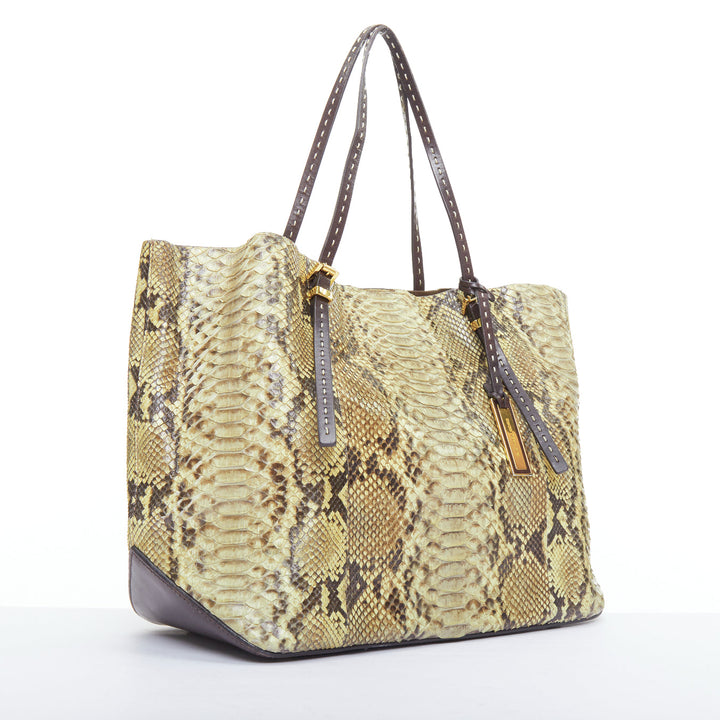 MICHAEL KORS COLLECTION Gia beige natural scaled leather tote bag